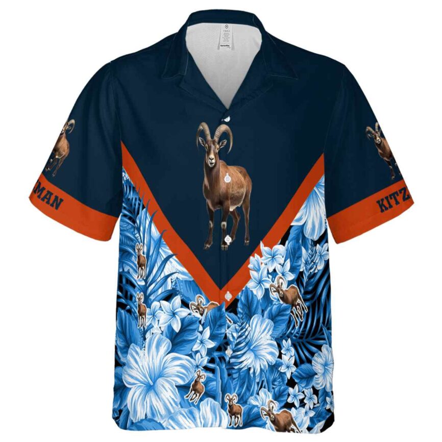 Personalized Goat Bold Floral Number Hawaiian Shirt Fashion forward