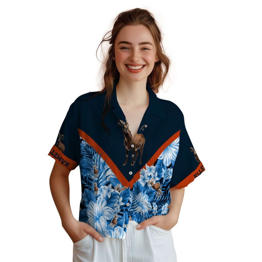 Personalized Goat Bold Floral Number Hawaiian Shirt Top rated