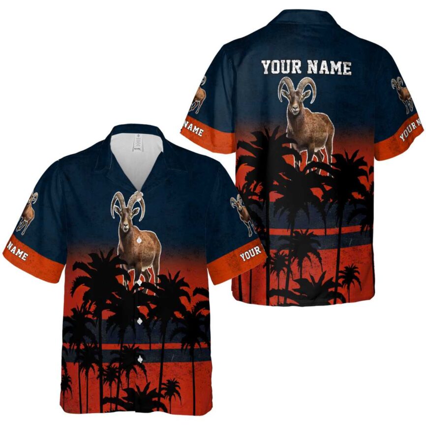 Personalized Goat Sunset Gradient Hawaiian Shirt Premium grade