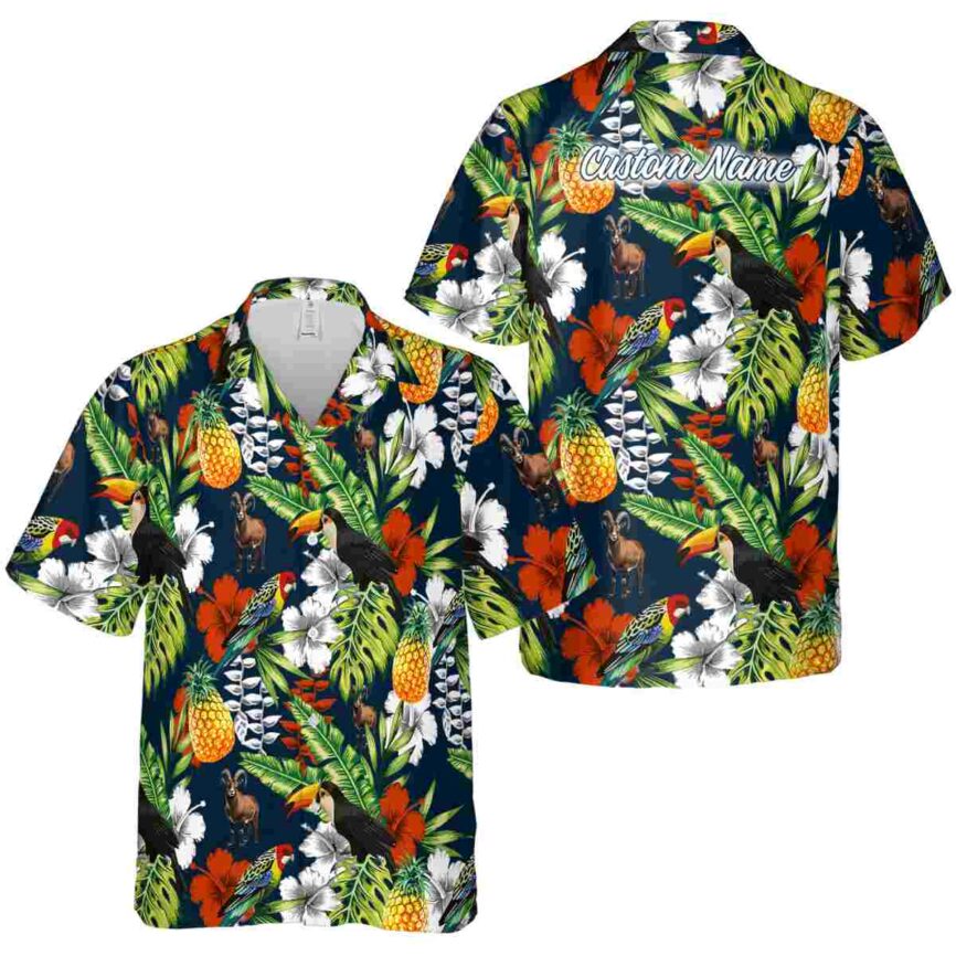 Personalized Goat Toucan Bird Hawaiian Shirt Premium grade