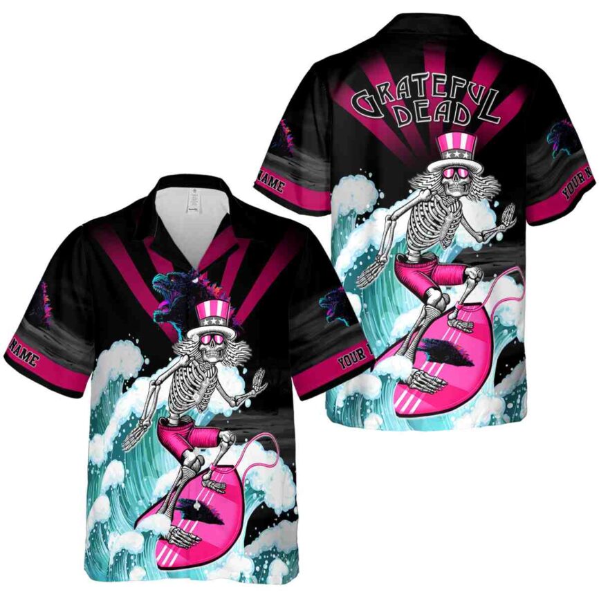 Personalized Godzilla Grateful Dead Motif Hawaiian Shirt Premium grade