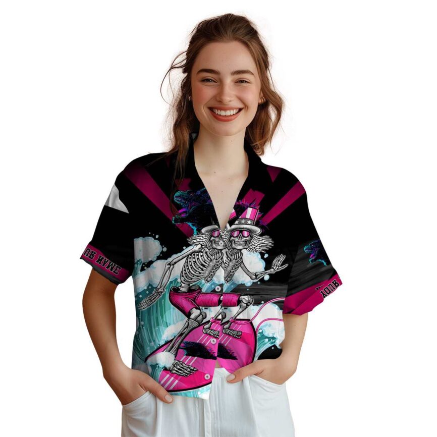 Personalized Godzilla Grateful Dead Motif Hawaiian Shirt Top rated