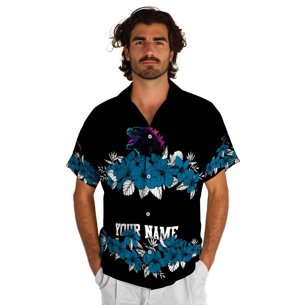 Personalized Godzilla Hibiscus Band Hawaiian Shirt New Arrival Personalized Godzilla Hibiscus Band Hawaiian Shirt New Arrival