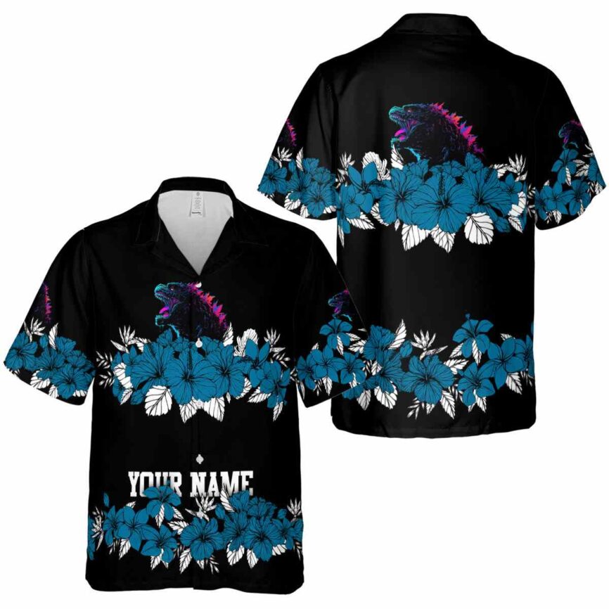 Personalized Godzilla Hibiscus Band Hawaiian Shirt Premium grade