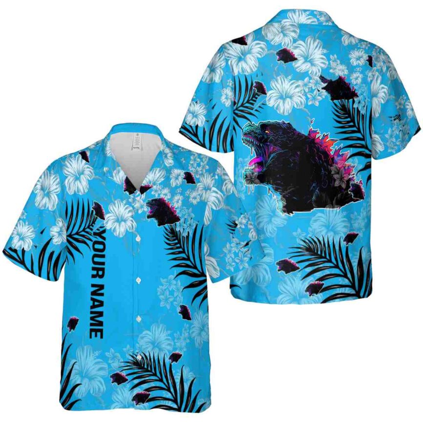 Personalized Godzilla Hibiscus Pattern Hawaiian Shirt Premium grade
