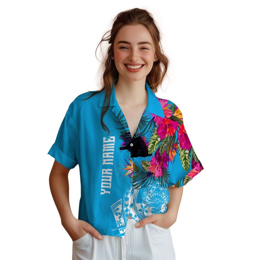Personalized Godzilla Polynesian Flowers Hawaiian Shirt Top rated