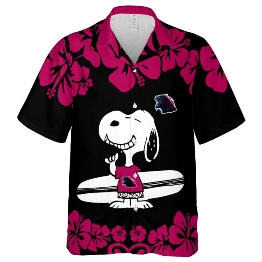 Personalized Godzilla Surfing Snoopy Hawaiian Shirt Fashion forward