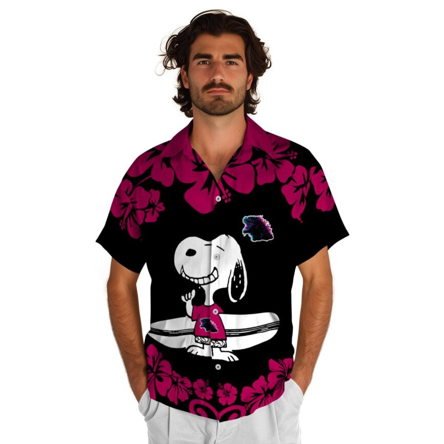 Personalized Godzilla Surfing Snoopy Hawaiian Shirt New Arrival