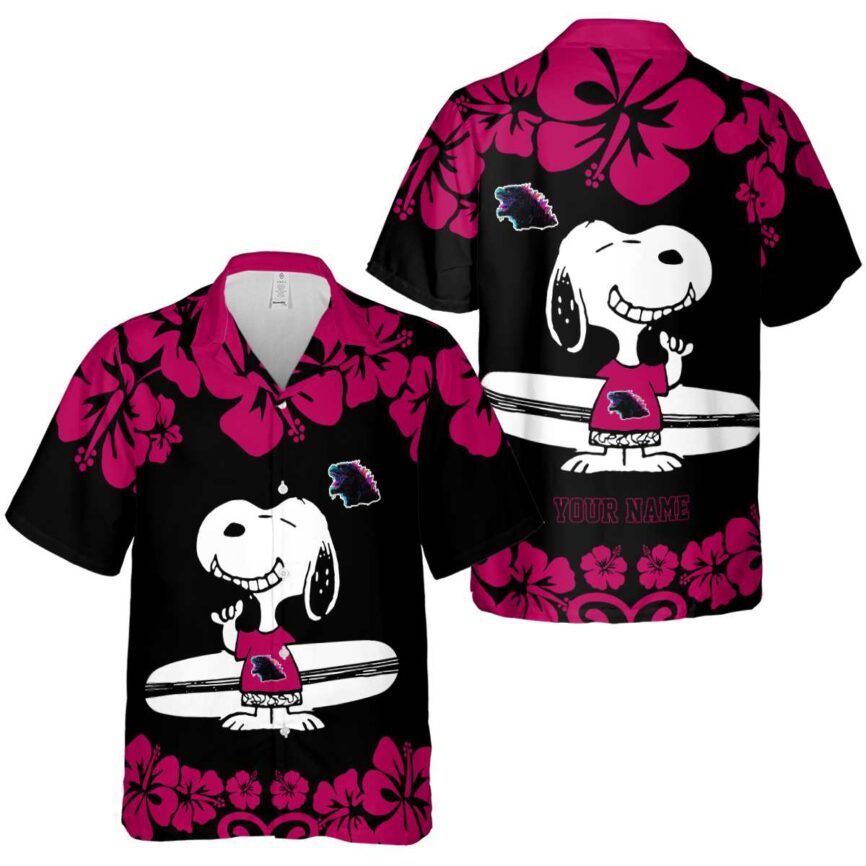 Personalized Godzilla Surfing Snoopy Hawaiian Shirt Premium grade