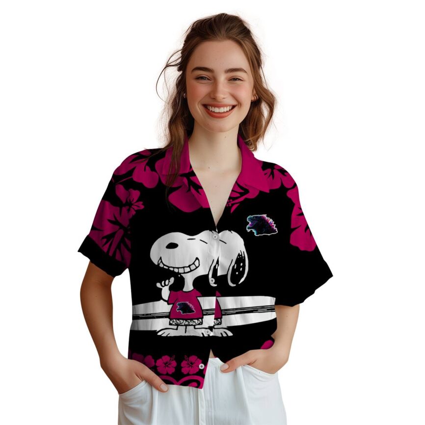 Personalized Godzilla Surfing Snoopy Hawaiian Shirt Top rated