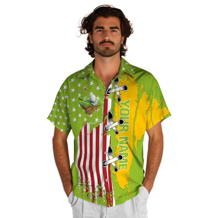 Personalized Golf Flag Stitches Hawaiian Shirt New Arrival