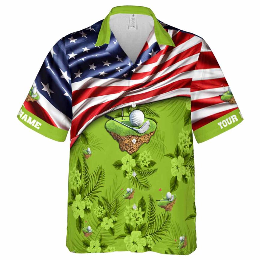 Personalized Golf US Flag Themed Hawaiian Shirt Fashion forward