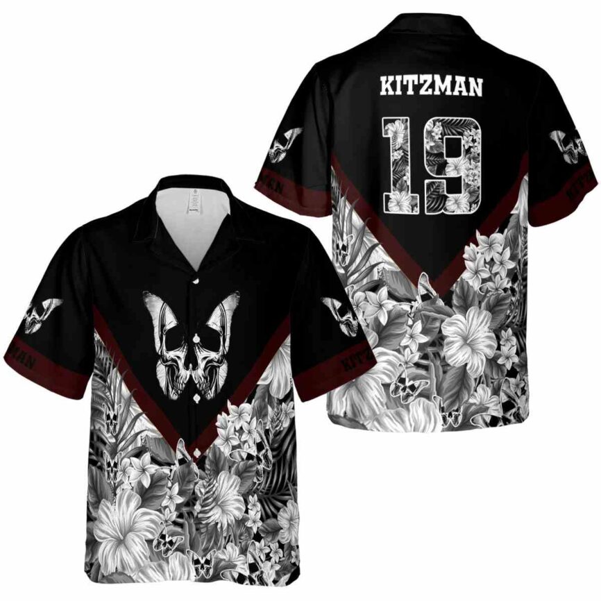 Personalized Goth Bold Floral Number Hawaiian Shirt Premium grade