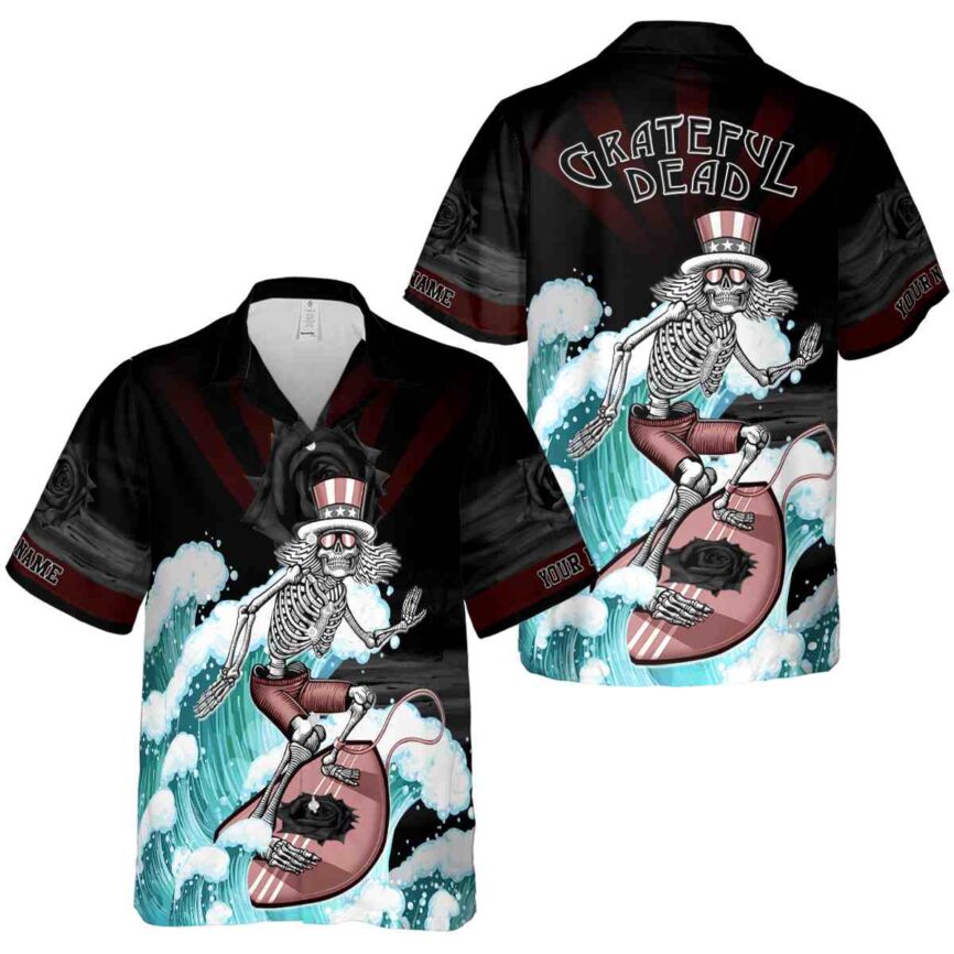 Personalized Goth Grateful Dead Motif Hawaiian Shirt Premium grade