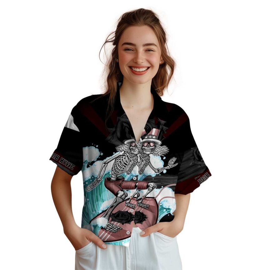 Personalized Goth Grateful Dead Motif Hawaiian Shirt Top rated