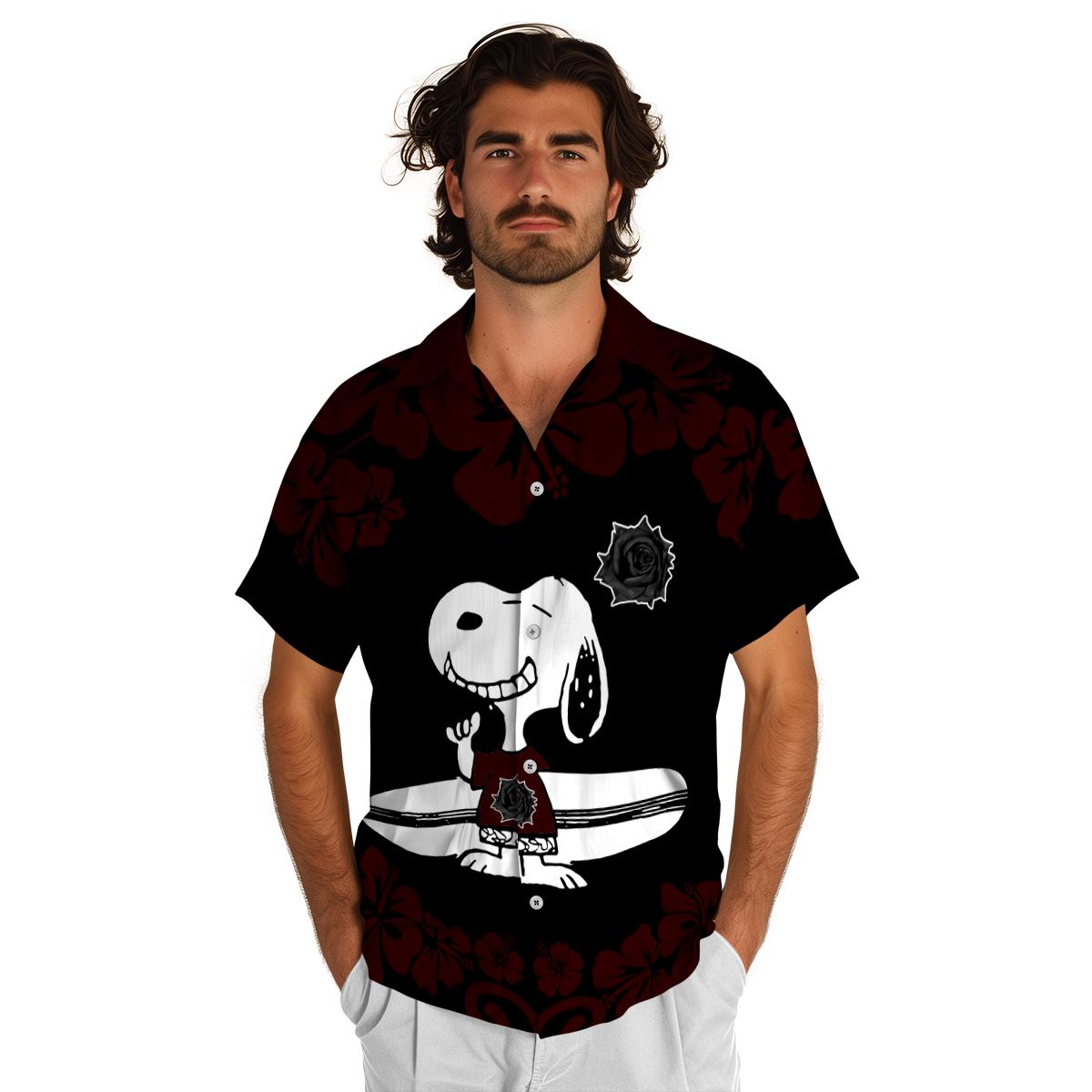 Personalized Goth Surfing Snoopy Hawaiian Shirt New Arrival Personalized Goth Surfing Snoopy Hawaiian Shirt New Arrival