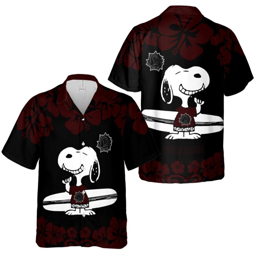 Personalized Goth Surfing Snoopy Hawaiian Shirt Premium grade