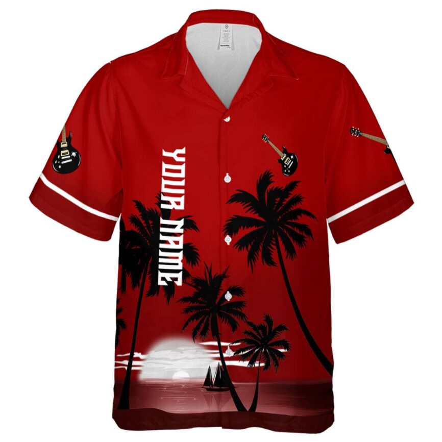 Personalized Guitar Ocean Sunset Hawaiian Shirt Fashion forward