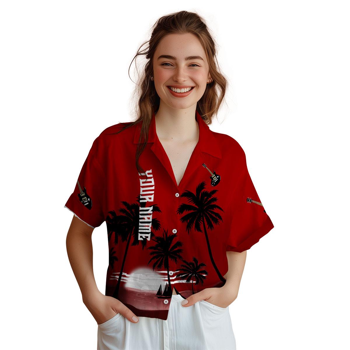 Personalized Guitar Ocean Sunset Hawaiian Shirt Top rated Personalized Guitar Ocean Sunset Hawaiian Shirt Top rated