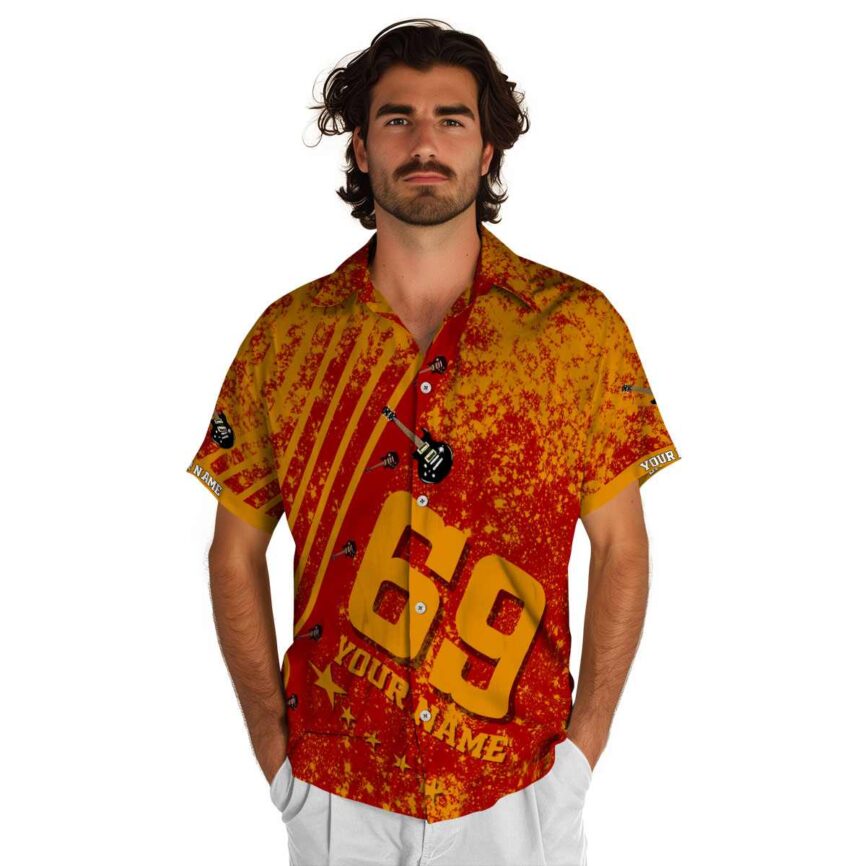 Personalized Guitar Stripe Burst Hawaiian Shirt New Arrival