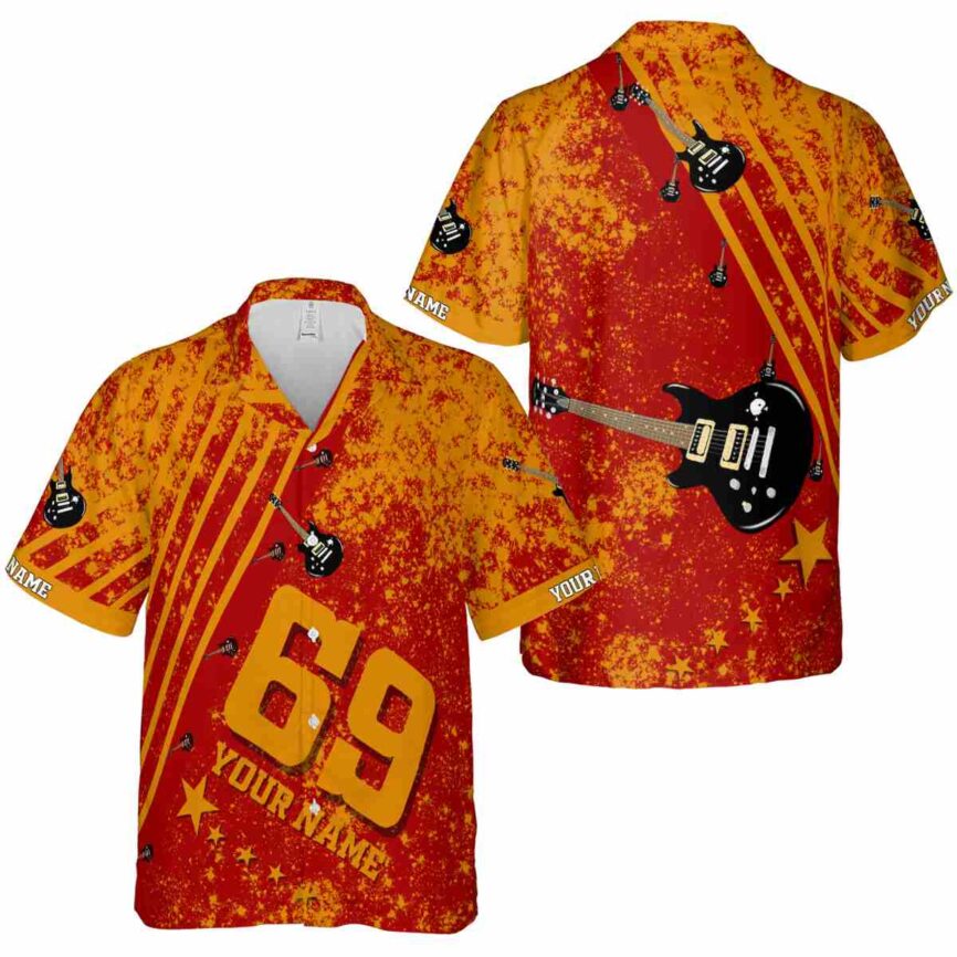Personalized Guitar Stripe Burst Hawaiian Shirt Premium grade