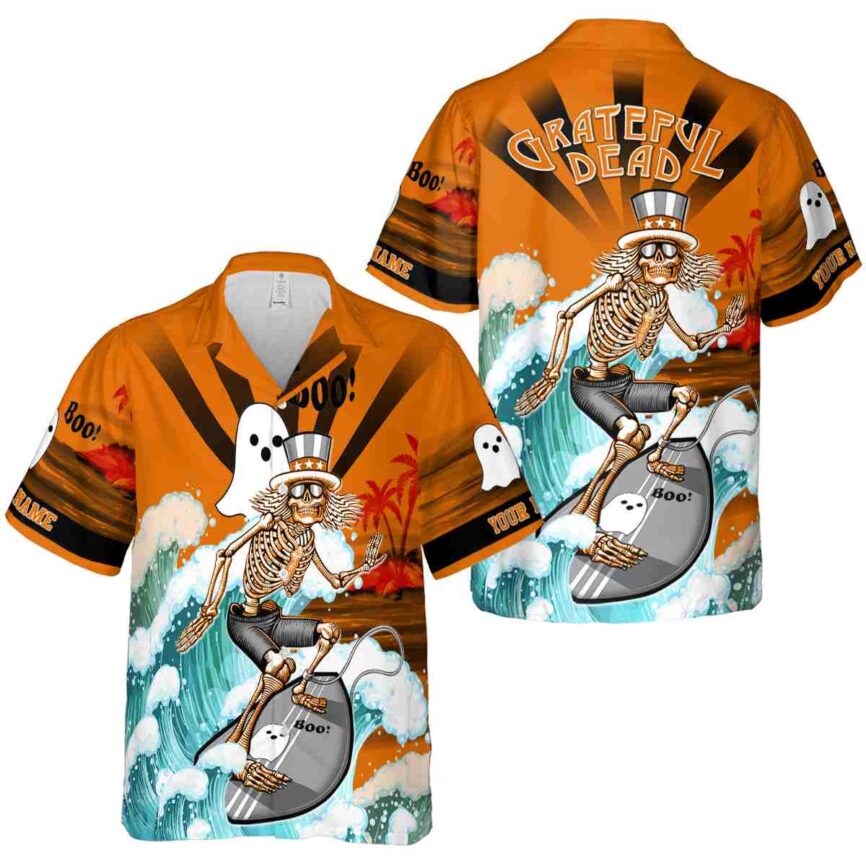 Personalized Halloween Grateful Dead Motif Hawaiian Shirt Premium grade