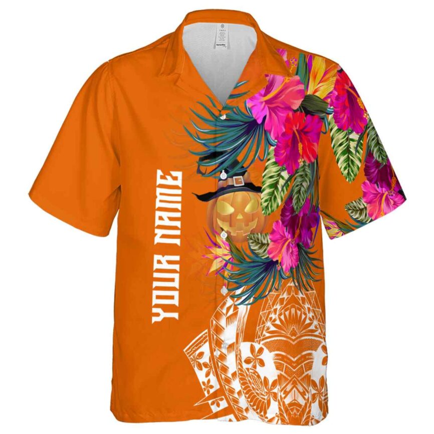 Personalized Halloween Polynesian Flowers Hawaiian Shirt Fashion forward