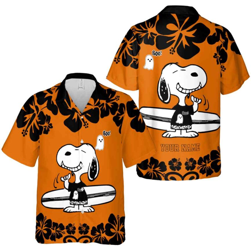 Personalized Halloween Surfing Snoopy Hawaiian Shirt Premium grade