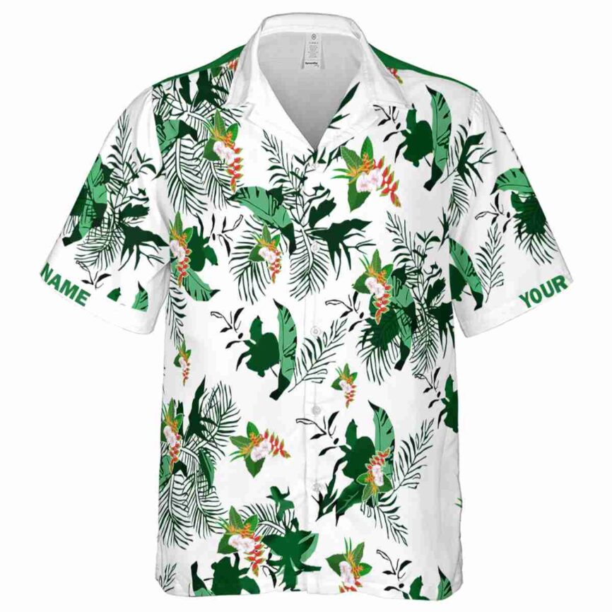 Personalized Hawaiian Flower Shirt Leafy Accents Hawaiian Shirt Fashion forward