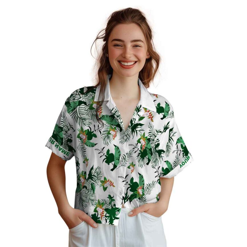 Personalized Hawaiian Flower Shirt Leafy Accents Hawaiian Shirt Top rated