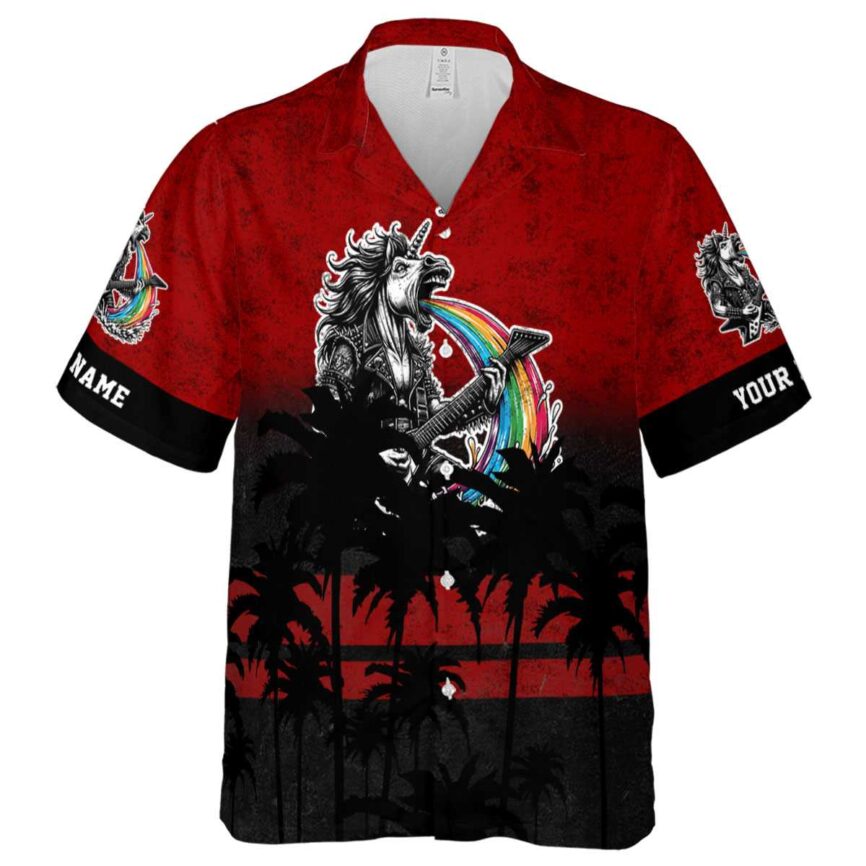 Personalized Heavy Metal Sunset Gradient Hawaiian Shirt Fashion forward