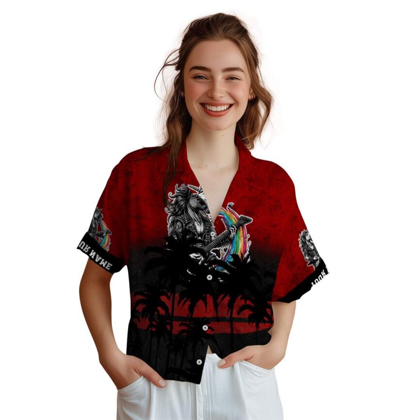 Personalized Heavy Metal Sunset Gradient Hawaiian Shirt Top rated
