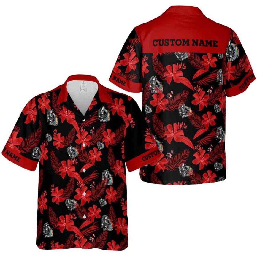 Personalized Heavy Metal Tropical Flower Hawaiian Shirt Premium grade