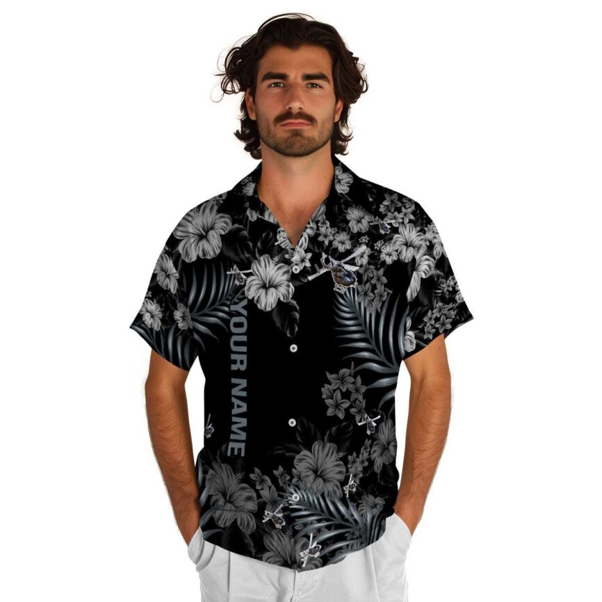 Personalized Helicopter Hibiscus Pattern Hawaiian Shirt New Arrival