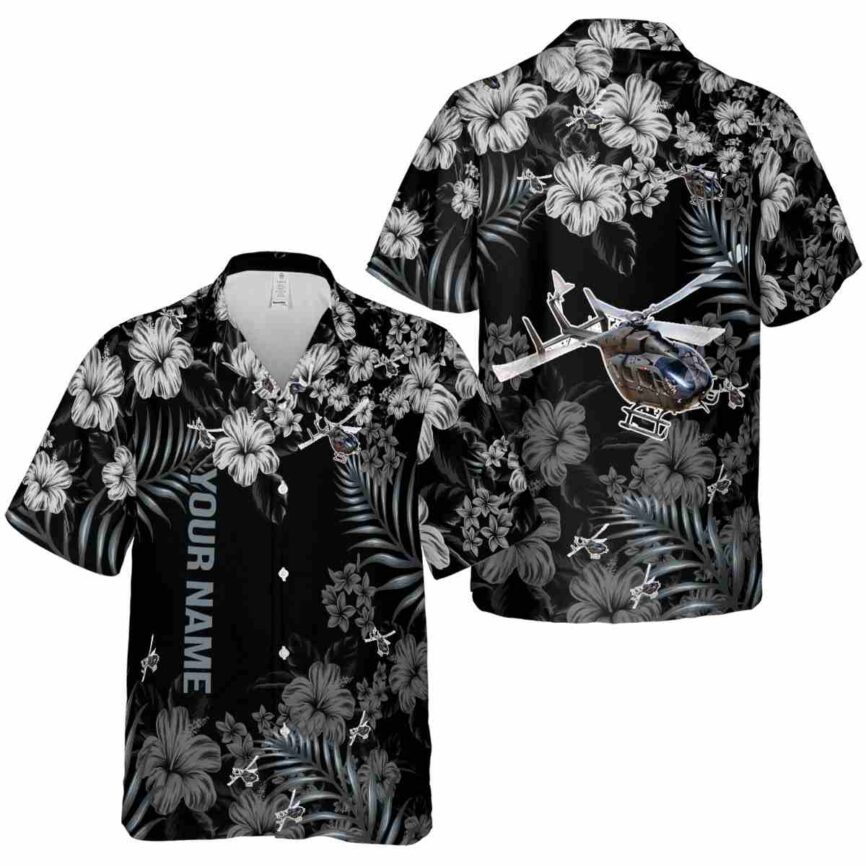 Personalized Helicopter Hibiscus Pattern Hawaiian Shirt Premium grade