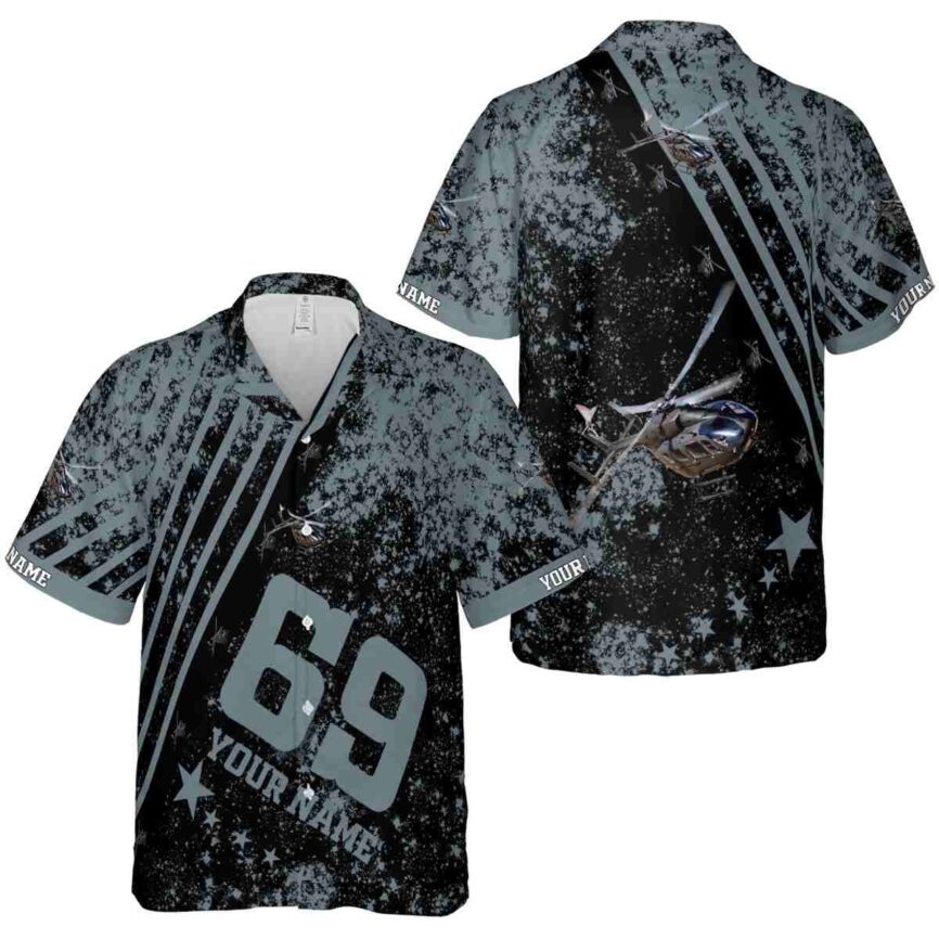 Personalized Helicopter Stripe Burst Hawaiian Shirt Premium grade