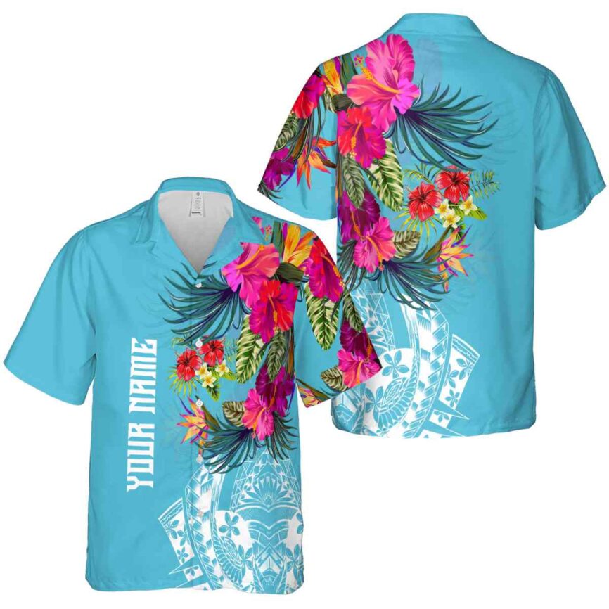 Personalized Hibiscus Polynesian Flowers Hawaiian Shirt Premium grade