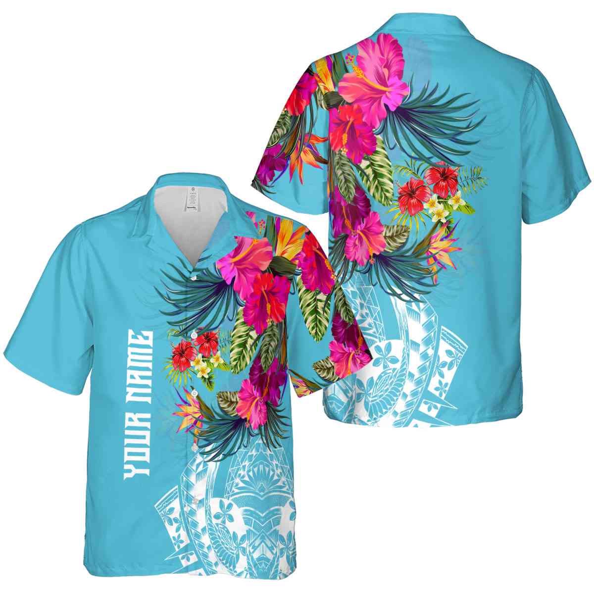 Personalized Hibiscus Polynesian Flowers Hawaiian Shirt Premium grade Personalized Hibiscus Polynesian Flowers Hawaiian Shirt Premium grade