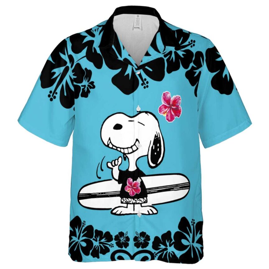 Personalized Hibiscus Surfing Snoopy Hawaiian Shirt Fashion forward