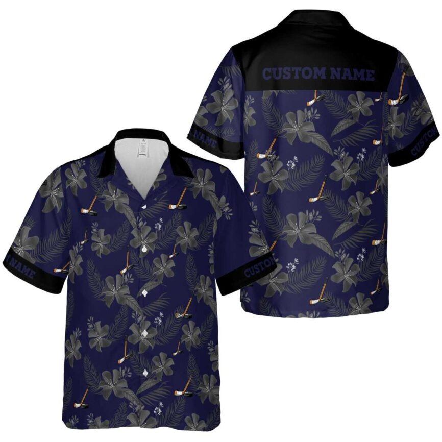 Personalized Hockey Tropical Flower Hawaiian Shirt Premium grade