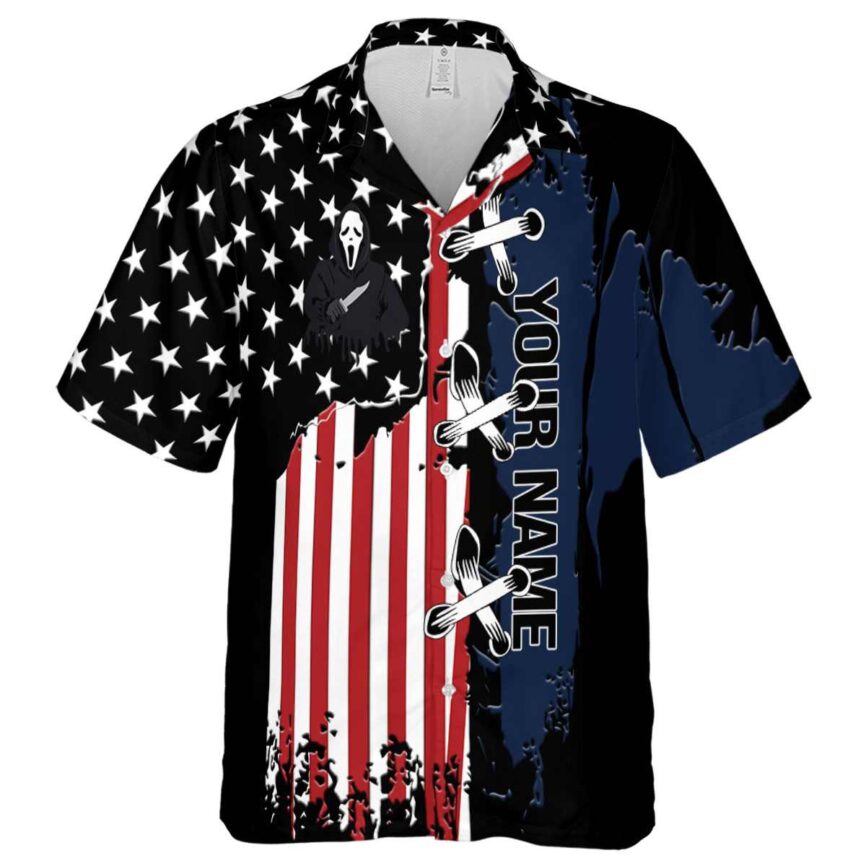 Personalized Horror Flag Stitches Hawaiian Shirt Fashion forward