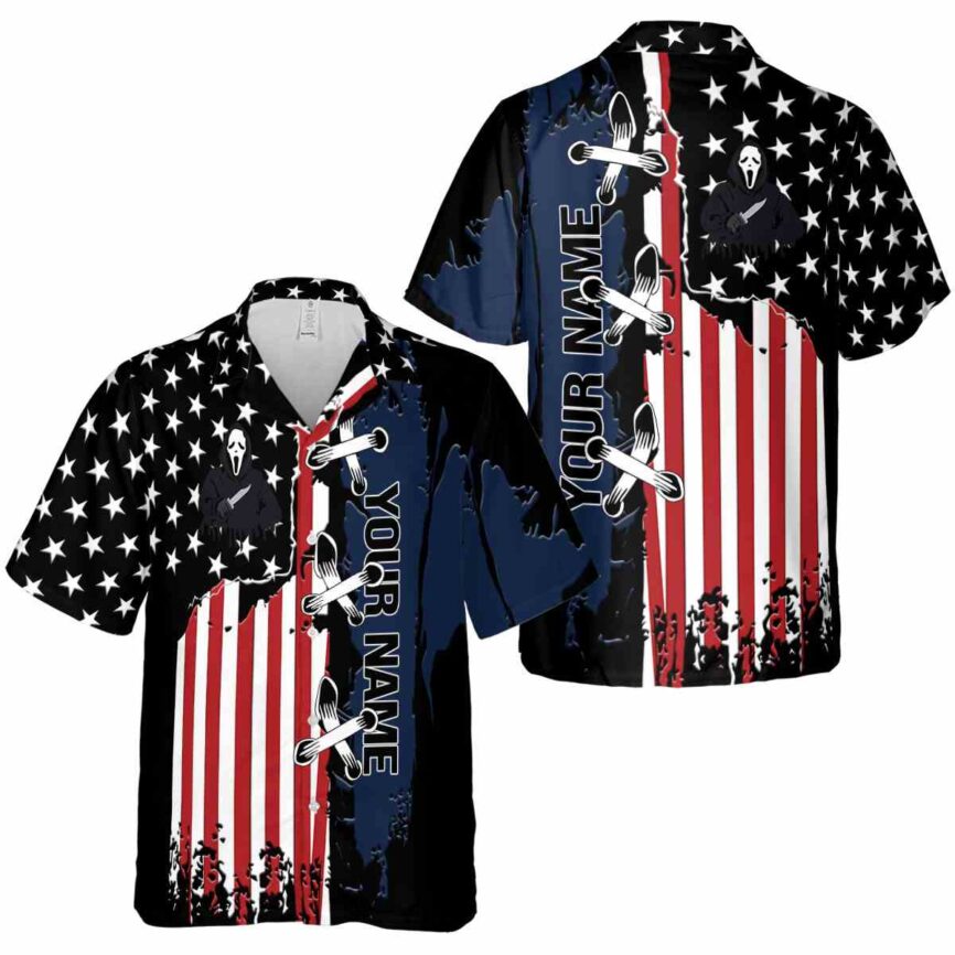 Personalized Horror Flag Stitches Hawaiian Shirt Premium grade