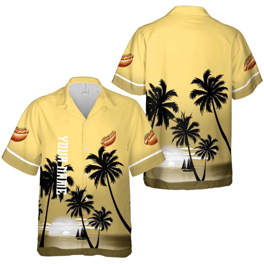 Personalized Hot Dog Ocean Sunset Hawaiian Shirt Premium grade