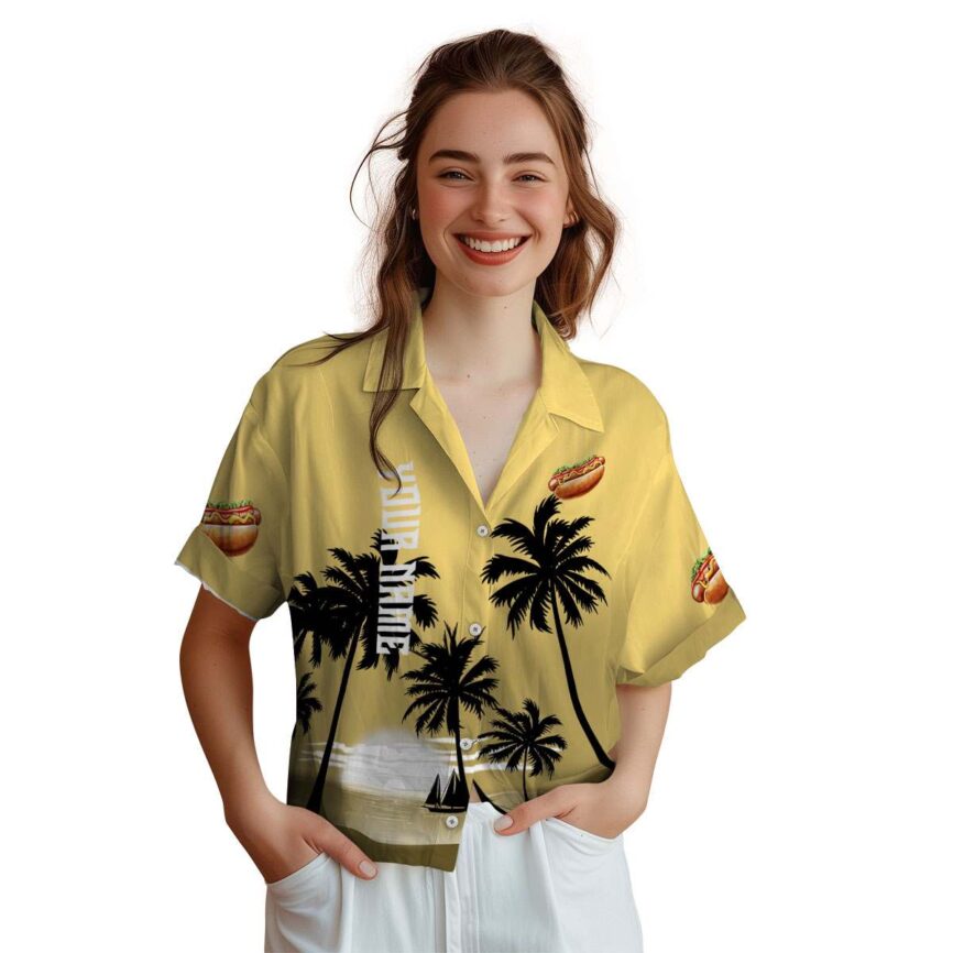 Personalized Hot Dog Ocean Sunset Hawaiian Shirt Top rated