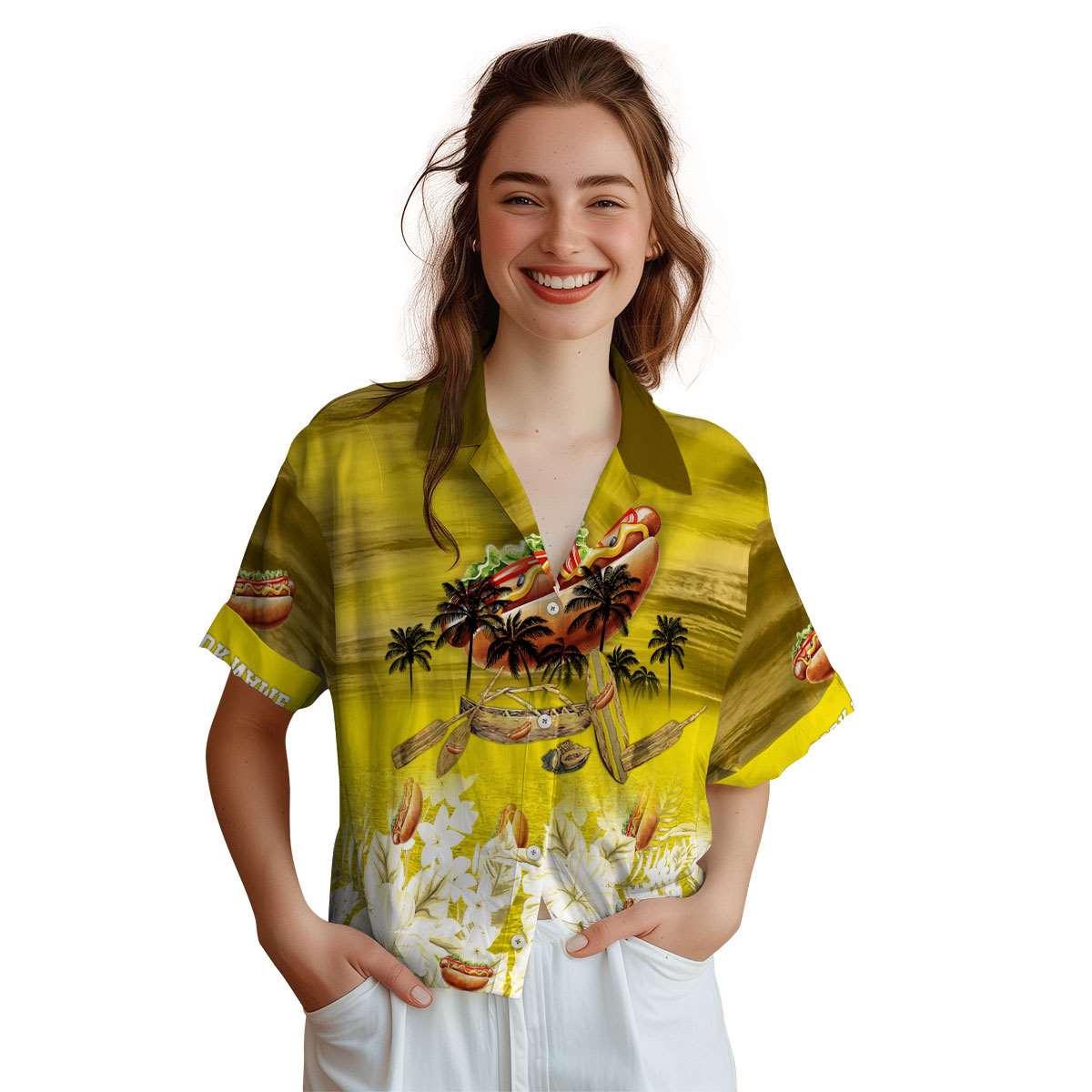 Personalized Hot Dog Sunset Beach Canoe Hawaiian Shirt Top rated Personalized Hot Dog Sunset Beach Canoe Hawaiian Shirt Top rated