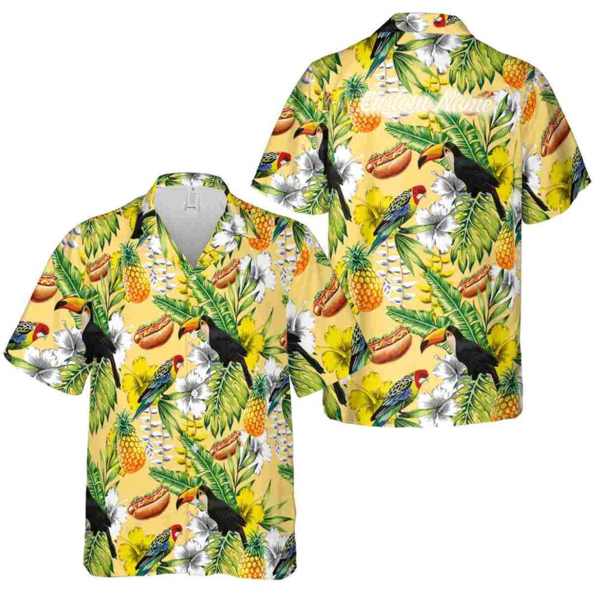 Personalized Hot Dog Toucan Bird Hawaiian Shirt Premium grade