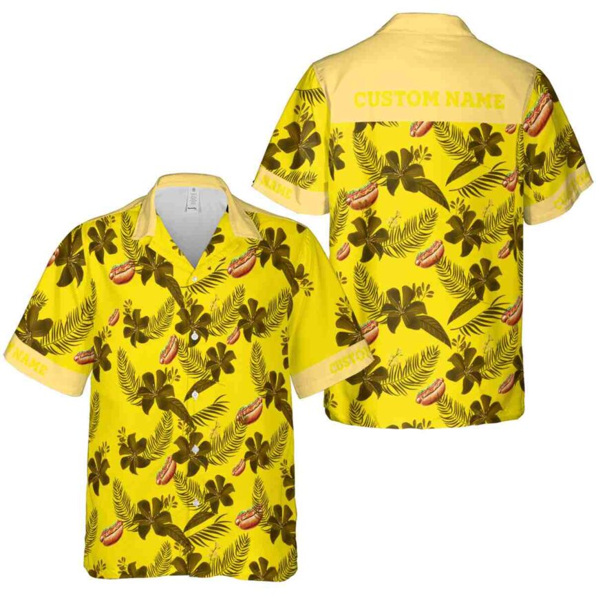 Personalized Hot Dog Tropical Flower Hawaiian Shirt Premium grade
