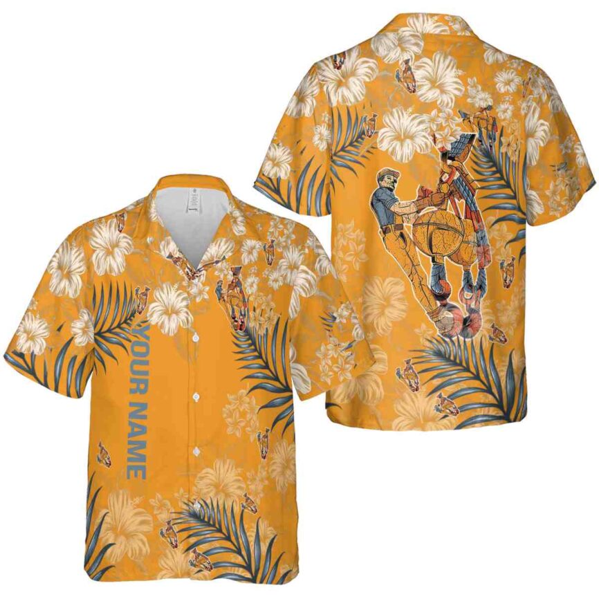 Personalized Ironworker Hibiscus Pattern Hawaiian Shirt Premium grade