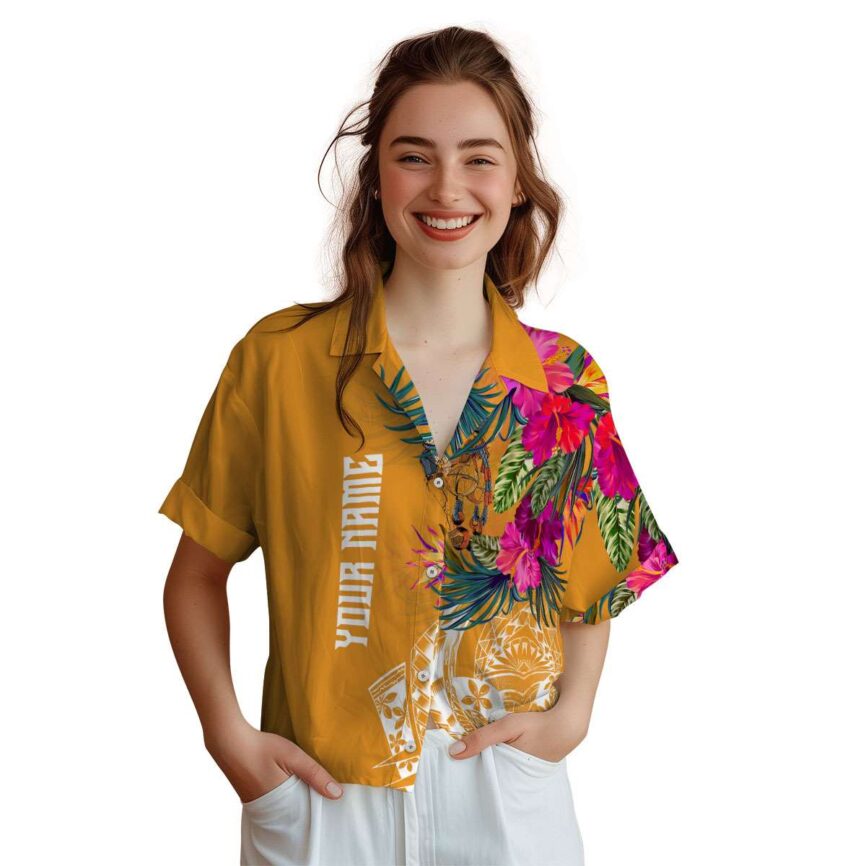 Personalized Ironworker Polynesian Flowers Hawaiian Shirt Top rated