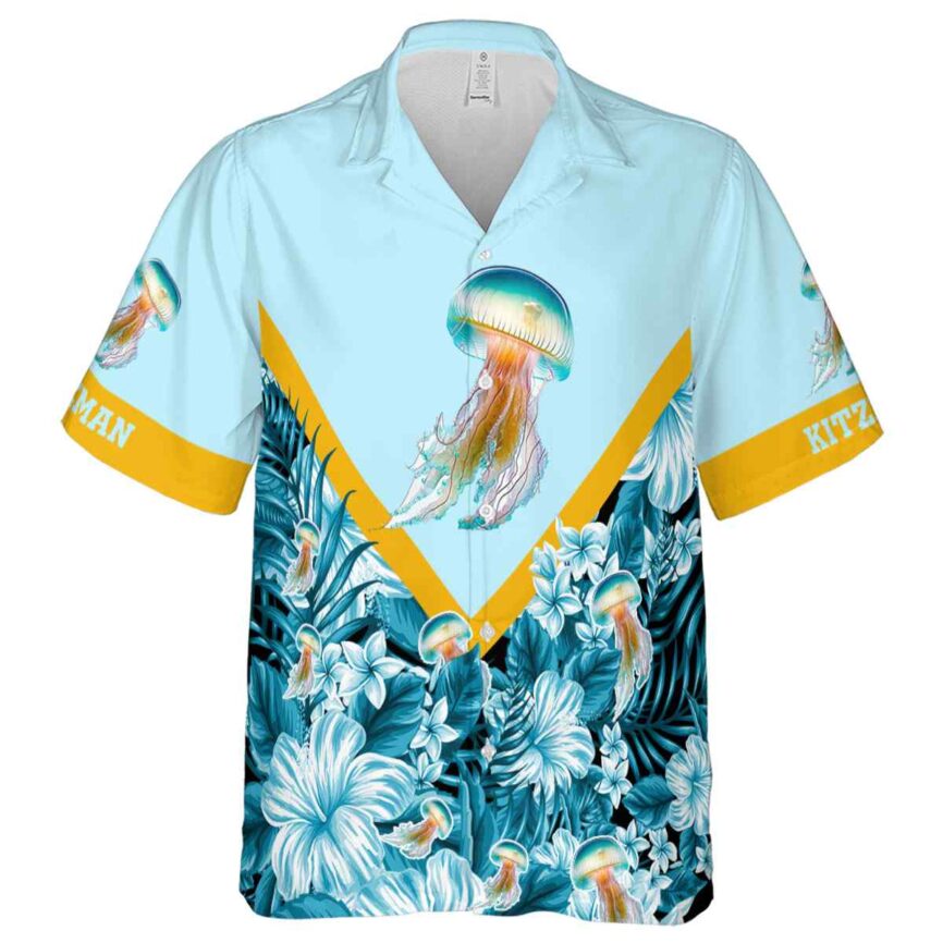 Personalized Jellyfish Bold Floral Number Hawaiian Shirt Fashion forward